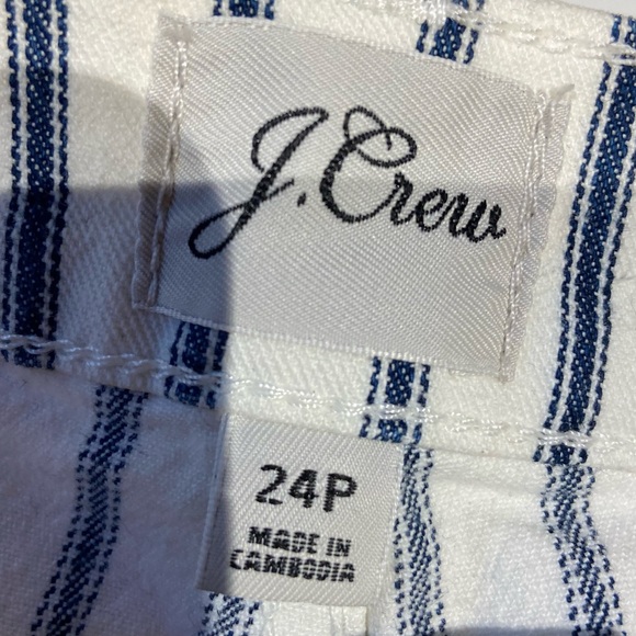 J. Crew Slim Wide Leg Striped White Jeans – Size 24P - Picture 2 of 12